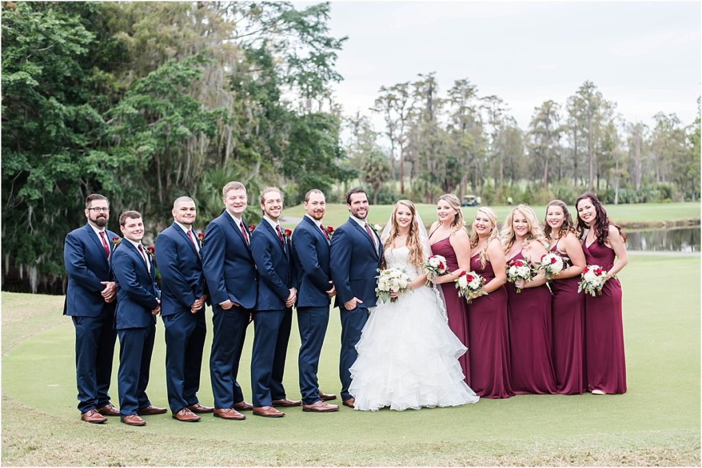 burgundy and navy bridal party