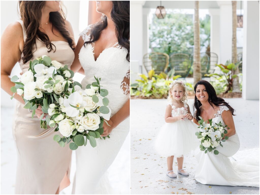 Bakers Cay Resort Wedding. Bridesmaids flowers. Flower girl and bride. 
