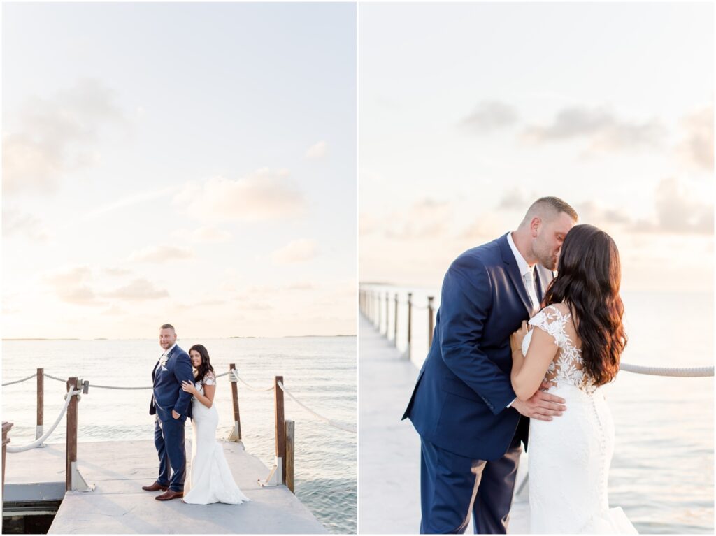 Bakers Cay Resort Wedding. Bride and Groom Sunset Portraits.