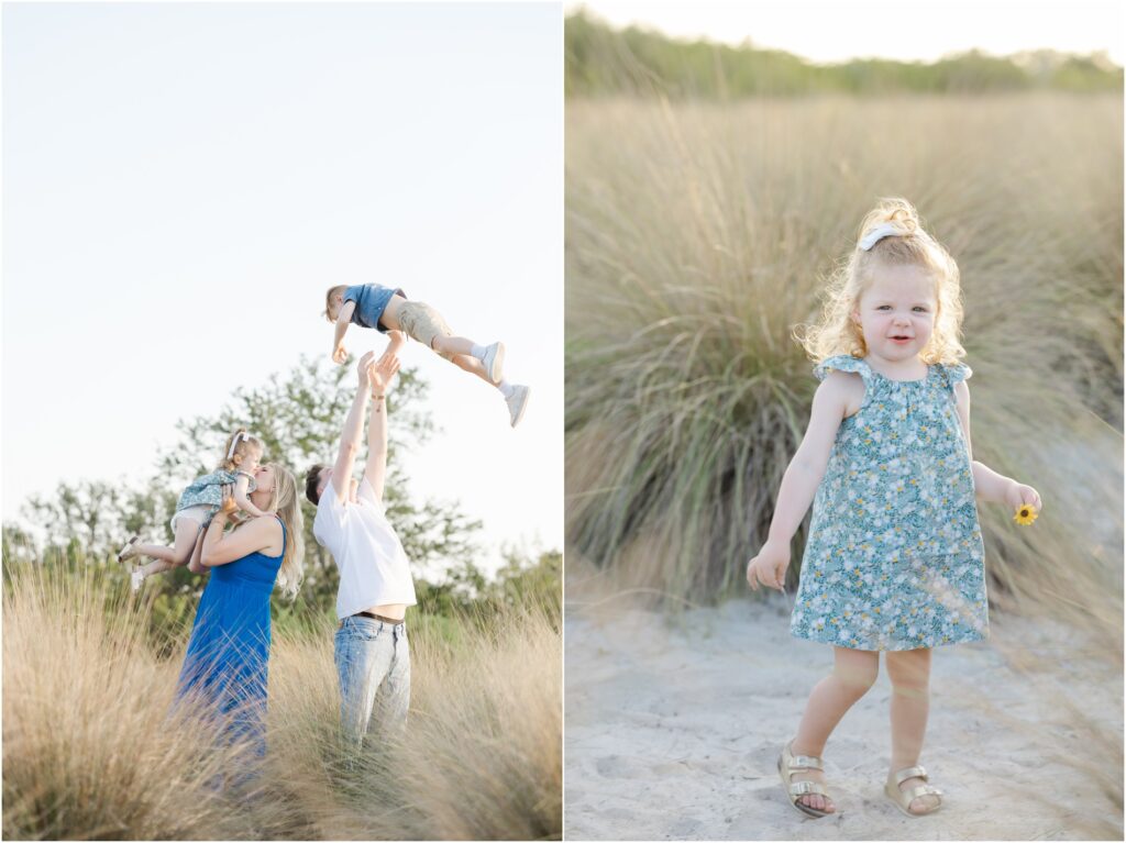 Tampa Family Photographer. Cypress Point Park Family photos. family photos in a field. family photos on beach. Katie Hauburger Photography. 
