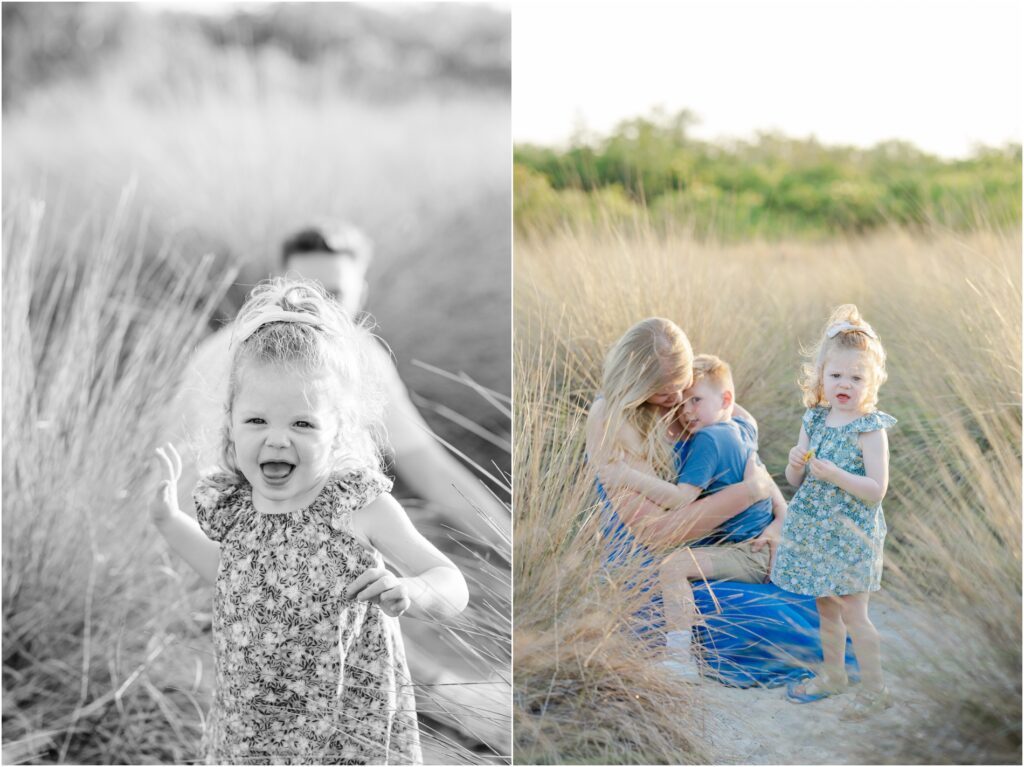 Tampa Family Photographer. Cypress Point Park Family photos. family photos in a field. family photos on beach. Katie Hauburger Photography. 