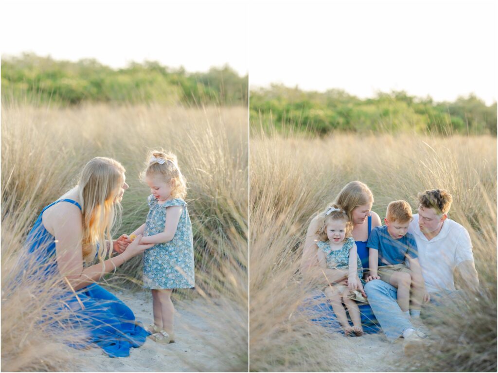 Tampa Family Photographer. Cypress Point Park Family photos. family photos in a field. family photos on beach. Katie Hauburger Photography. 