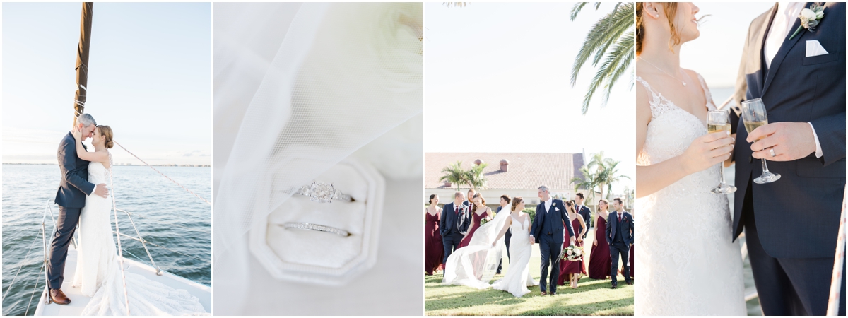 Isla Del Sol Yacht and Country Club Wedding Photos. Tampa Wedding Photographer. Sailboat Wedding Photos. Sailboat Engagement Photos.